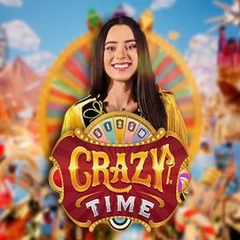 Crazy Time slot logo by Evolution at Baloo CasinoCrazy Time